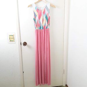 Womens Casual Long Dress 12pm by Mon Ami / Pink